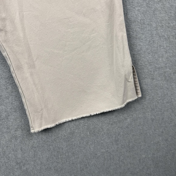 VTG Abercrombie & Fitch Pants Womens 12 Lace Up Front Wide Leg Crop Raw Hem Y2K - Picture 6 of 12